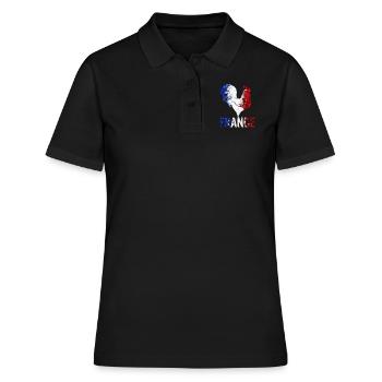 Allez La France | Supporter Français !!! - Polo Femme - noir - Devant - Ailine (174cm)