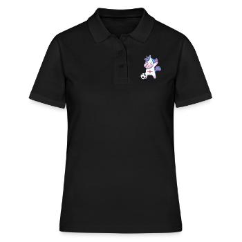 Dabbing Licorne Football Angleterre - Polo Femme - noir - Devant - Ailine (174cm)