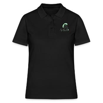 Gleitschirm Herzschlag Paraglider Herz - Frauen Polo Shirt - Schwarz - Vorne - Ailine (174cm)