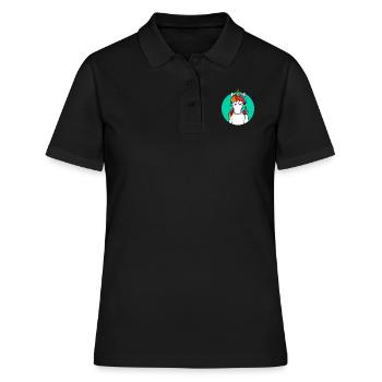 Bad Attitude Unicorn-funny gift for adults who - Women's Polo Shirt - black - Front - Ailine (174cm)