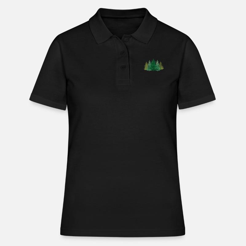 Forest Wood Environment Forester Tree Trees Forester - Women's Polo Shirt - black