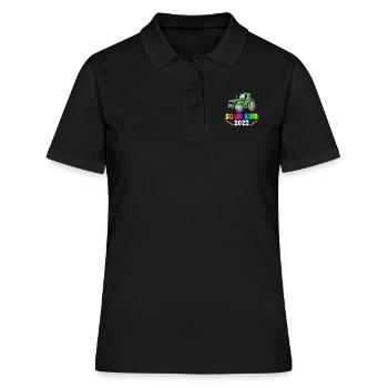 Schulkind 2022 | Traktor Schulkind - Frauen Polo Shirt - Schwarz - Vorne - Ailine (174cm)