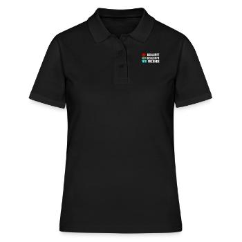 Du bekloppt Ich bekloppt Wir freunde Kommunikation - Frauen Polo Shirt - Schwarz - Vorne - Ailine (174cm)