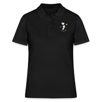 Adorable girafe dans l’espace - Polo Femme - noir - Devant - Ailine (174cm)