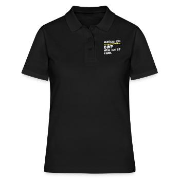 Warum ich Wirtschaftsprüfer bin? Weil ich es kann. - Frauen Polo Shirt - Schwarz - Vorne - Ailine (174cm)