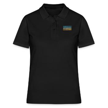 Retro Perkussion Musik Schlagzeuger - Frauen Polo Shirt - Schwarz - Vorne - Ailine (174cm)