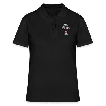 Weihnachten Partnerkostüm Bärtiger Elf Elfe Elfen - Frauen Polo Shirt - Schwarz - Vorne - Ailine (174cm)