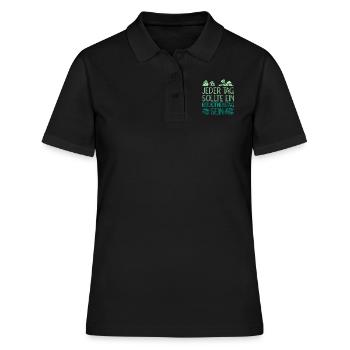 Every day should be a library day Books - Women's Polo Shirt - black - Front - Ailine (174cm)