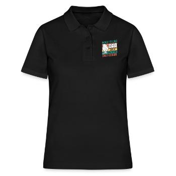 Wing Surfing Dad Wing Foil Papa Vatertag - Frauen Polo Shirt - Schwarz - Vorne - Ailine (174cm)
