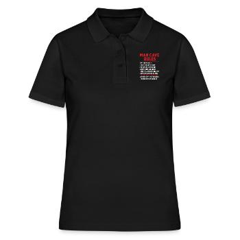 Règles de man cave - Mancave Joke - Polo Femme - noir - Devant - Ailine (174cm)
