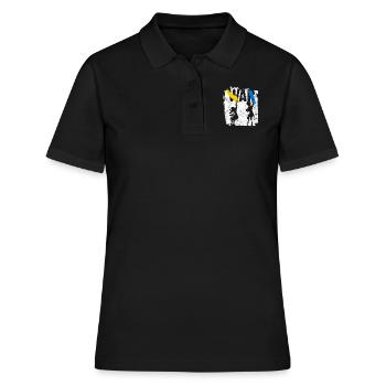 Ukraine | Freiheit kein Krieg Landesfarben - Frauen Polo Shirt - Schwarz - Vorne - Ailine (174cm)