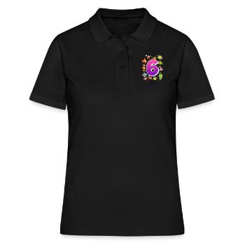 6. Geburtstag Mädchen 6 Jahre - Frauen Polo Shirt - Schwarz - Vorne - Ailine (174cm)