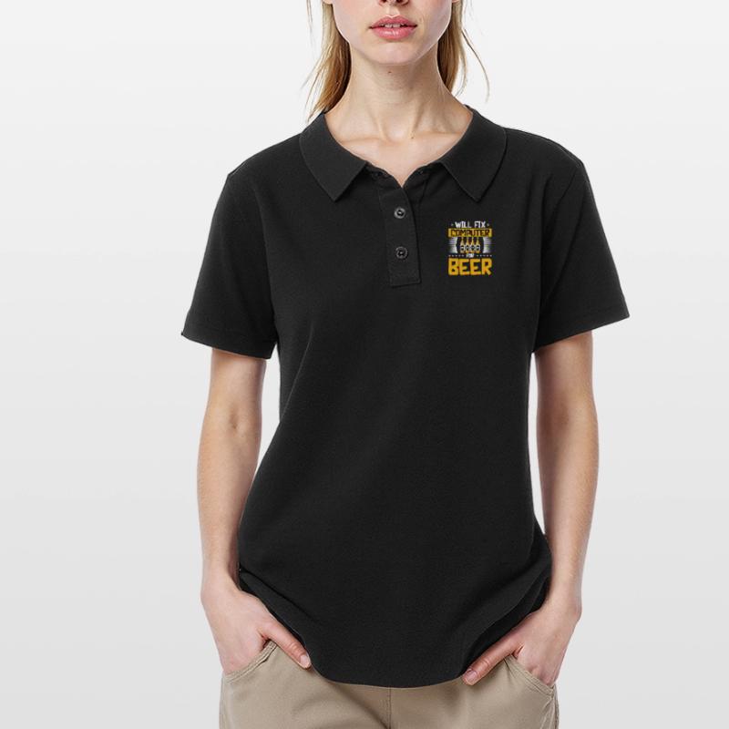 Will Fix Computer Beer Programmierer IT Support Frauen Polo Shirt
