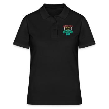 50. Geburtstag Papa 50 Jahre - Frauen Polo Shirt - Schwarz - Vorne - Ailine (174cm)