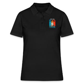 Cycling Dad Cyclist Papa - Women's Polo Shirt - black - Front - Ailine (174cm)