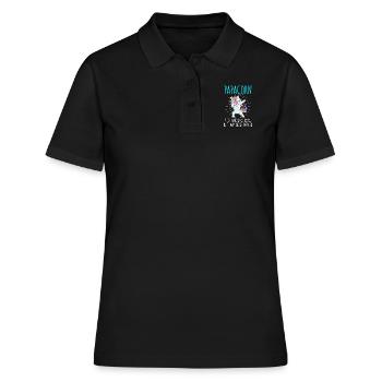 Papacorn cool papa et papa - Polo Femme - noir - Devant - Ailine (174cm)