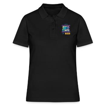 Je suis un homme simple j’aime la bière de camping - Polo Femme - noir - Devant - Ailine (174cm)