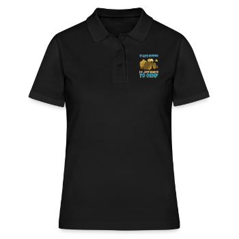 Il ne fait rien Il veut juste camper - camping nature - Polo Femme - noir - Devant - Ailine (174cm)