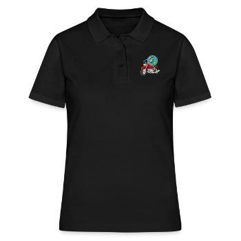 Balades sur terre Moto Jour de la Terre Environnement Jour de la Terre - Polo Femme - noir - Devant - Ailine (174cm)