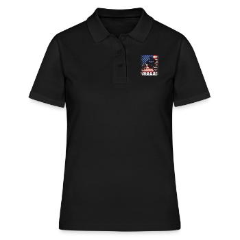 Braaap Vintage USA Drapeau Américain Dirt Bike - Polo Femme - noir - Devant - Ailine (174cm)