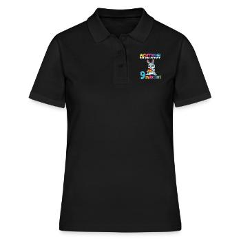 Kindergeburtstag Ich Bin Jetzt 9 Jahre - Frauen Polo Shirt - Schwarz - Vorne - Ailine (174cm)