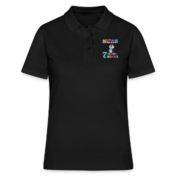 Kindergeburtstag Ich Bin Jetzt 7 Jahre - Frauen Polo Shirt - Schwarz - Vorne - Ailine (174cm)