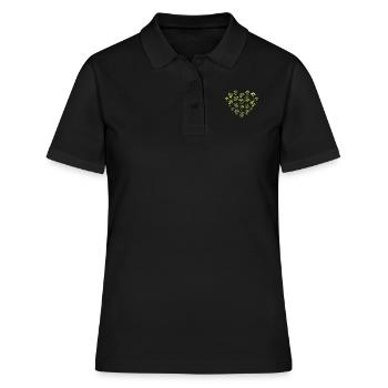 Pilz Herz Pilzsammler - Frauen Polo Shirt - Schwarz - Vorne - Ailine (174cm)