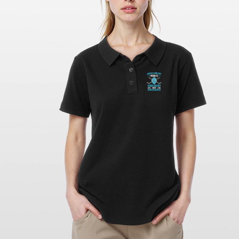Geheult wird wenn es blutet oder komisch absteht Frauen Polo Shirt