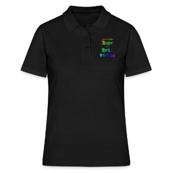 Endlich wieder Bier und Brü.. Würste | Party - Frauen Polo Shirt - Schwarz - Vorne - Ailine (174cm)