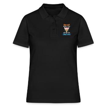 Dirndl brauch i ned bin nur sum sauffa da - Frauen Polo Shirt - Schwarz - Vorne - Ailine (174cm)