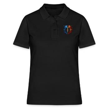 Football Rouge Bleu Feu Sport Amateurs de football - Polo Femme - noir - Devant - Ailine (174cm)