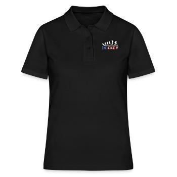 USA Eishockey Spieler Hockey Evolution - Frauen Polo Shirt - Schwarz - Vorne - Ailine (174cm)