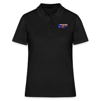 Patriotic Vintage Porto Rico Flag Rican - Polo Femme - noir - Devant - Ailine (174cm)