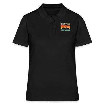 Sankt Paul Minnesota - Frauen Polo Shirt - Schwarz - Vorne - Ailine (174cm)