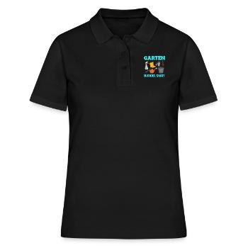 Garten Buddel Shirt Gartenarbeit - Frauen Polo Shirt - Schwarz - Vorne - Ailine (174cm)