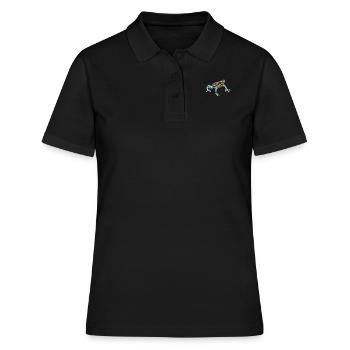 Pfeilgiftfrosch I Kröte Frosch Motiv für Amphibien - Frauen Polo Shirt - Schwarz - Vorne - Ailine (174cm)