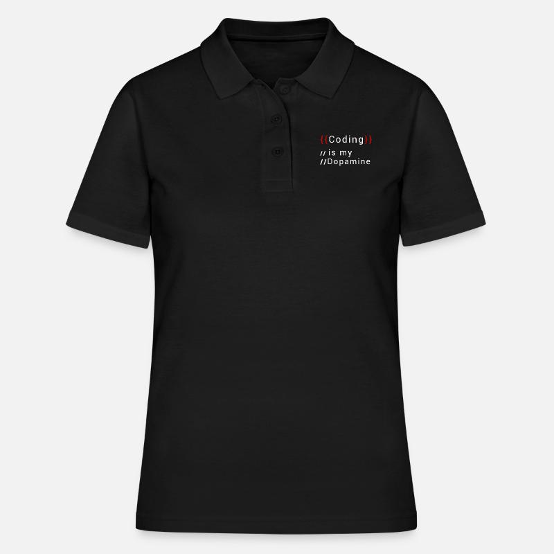 Drôle de codage est mon codeur de dopamine - Polo Femme - noir