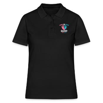 Papa Rose ou Bleu T’aime Père Sexe - Polo Femme - noir - Devant - Ailine (174cm)