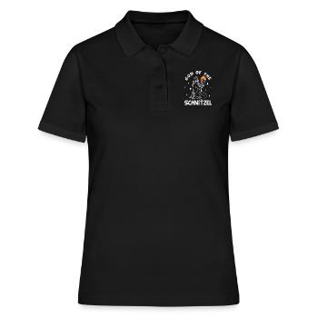 God of the Schnitzel - lustiges Schnitzel - Frauen Polo Shirt - Schwarz - Vorne - Ailine (174cm)