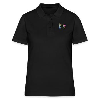 Deine Mutter Meine Mutter Fallschirmspringerin - Frauen Polo Shirt - Schwarz - Vorne - Ailine (174cm)