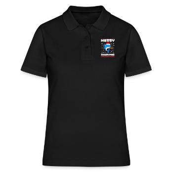 Joyeux Sharkmas Requin Noël - Polo Femme - noir - Devant - Ailine (174cm)