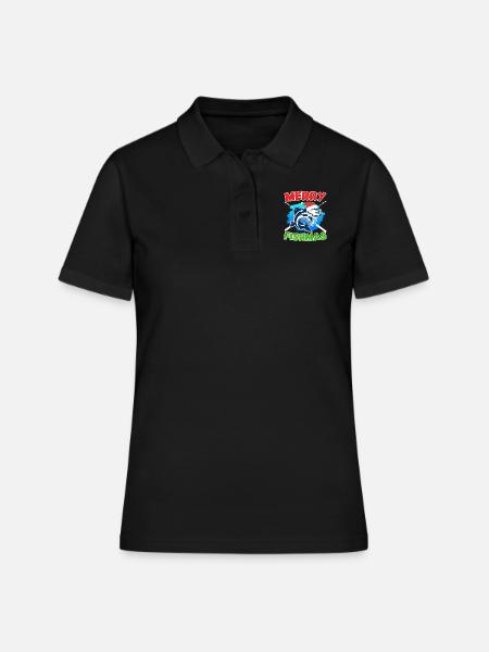 Joyeux poisson Pêche - Polo Femme - noir