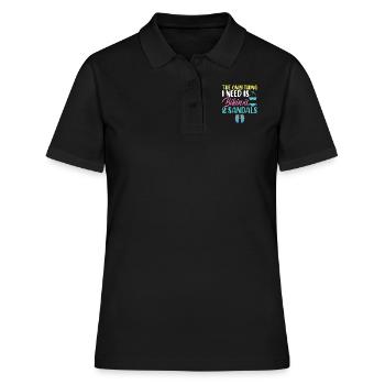 Das Einzige Was Ich Brauche, Bikini Und Sandalen - Frauen Polo Shirt - Schwarz - Vorne - Ailine (174cm)