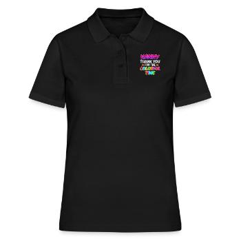 Merci pour le temps coloré meilleure assistante maternelle - Polo Femme - noir - Devant - Ailine (174cm)