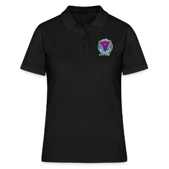 Life At Its Best Retro Wine Lover Vapor Wave - Frauen Polo Shirt - Schwarz - Vorne - Ailine (174cm)