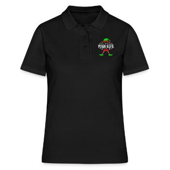 Yoga Elfe Weihnachten Yogalehrer Nikolaus - Frauen Polo Shirt - Schwarz - Vorne - Ailine (174cm)