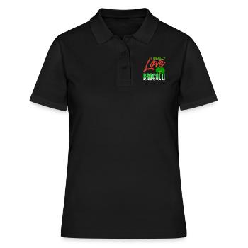 J’aime vraiment le brocoli rétro système immunitaire fort - Polo Femme - noir - Devant - Ailine (174cm)