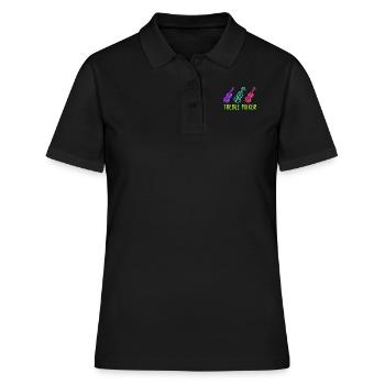 Violinschlüssel Diskant Sopran Geige Erste Geige - Frauen Polo Shirt - Schwarz - Vorne - Ailine (174cm)