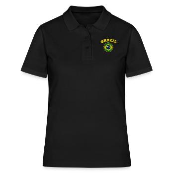 Retro Style Brésil Football Team Brasil Fan de football - Polo Femme - noir - Devant - Ailine (174cm)