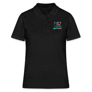 Nur ein Mädchen das gerne singt Sängerin singen - Frauen Polo Shirt - Schwarz - Vorne - Ailine (174cm)